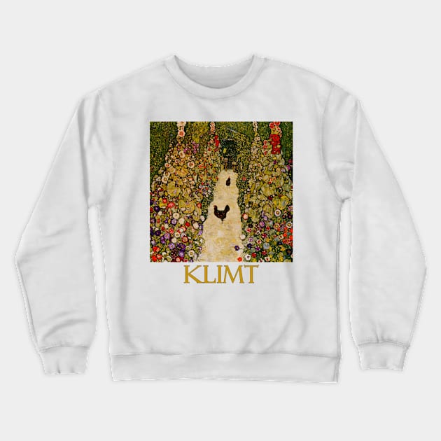 Garden Path with Chickens by Gustav Klimt Crewneck Sweatshirt by Naves